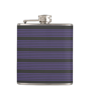 Ultra violet and charcoal five stripe pattern flask