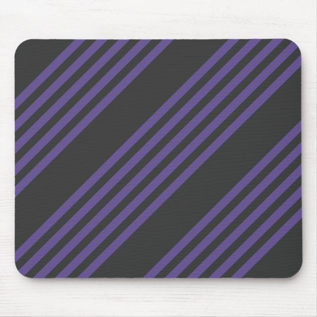Ultra violet and charcoal five stripe pattern mouse pad (Front)