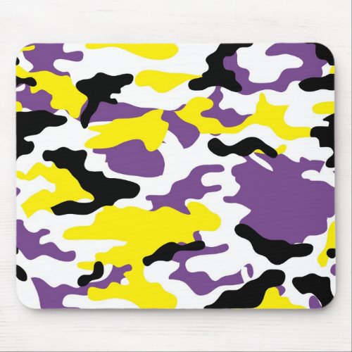 Ultra Violet and Golden Yellow Camo Mousepad