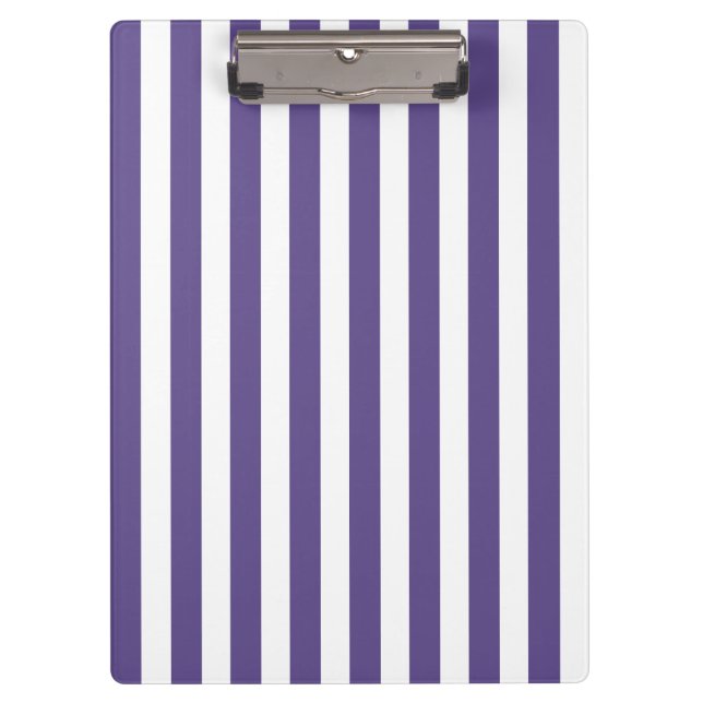 Ultra violet and white candy stripes clipboard (Front)