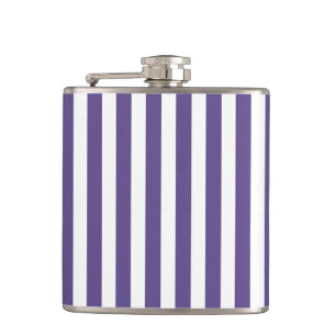 Ultra violet and white candy stripes flask