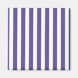 Ultra violet and white candy stripes magnet