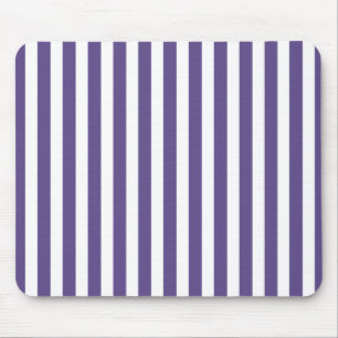 Ultra violet and white candy stripes mouse pad