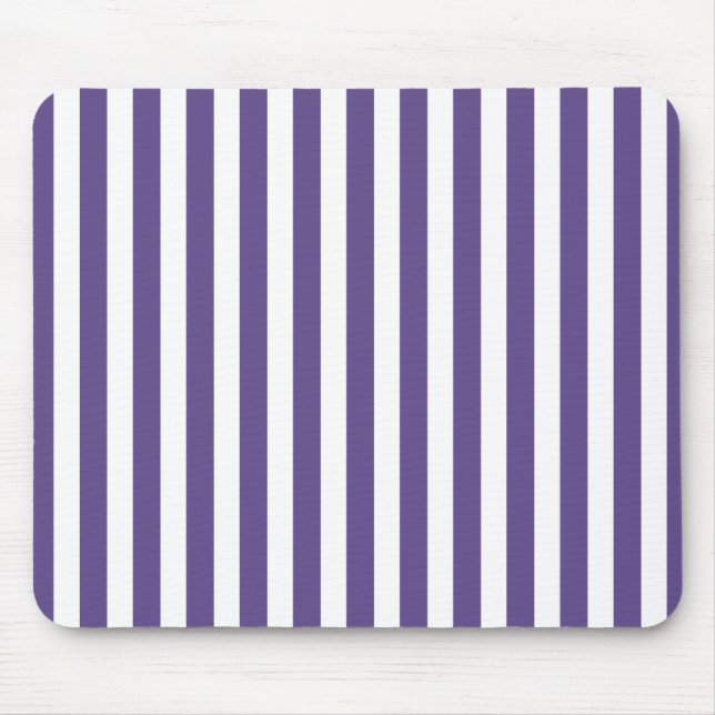 Ultra violet and white candy stripes mouse pad (Front)