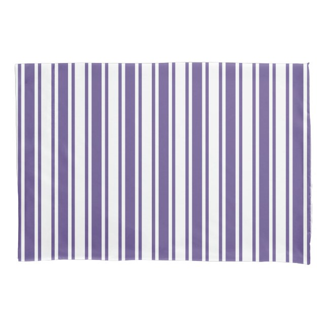 Ultra violet and white candy stripes pillow case (Front)
