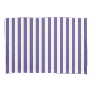 Ultra violet and white candy stripes pillow case