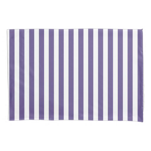 Ultra violet and white candy stripes pillow case