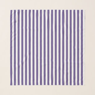 Ultra violet and white candy stripes scarf
