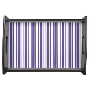 Ultra violet and white candy stripes serving tray