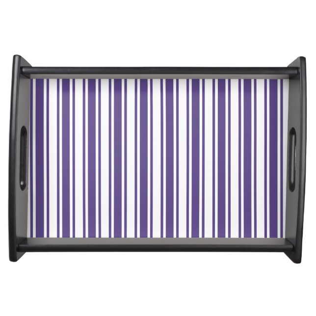 Ultra violet and white candy stripes serving tray (Front)