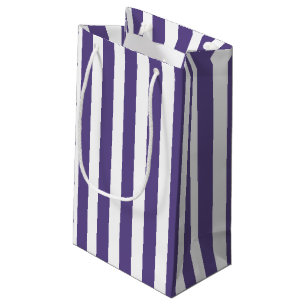 Ultra violet and white candy stripes small gift bag