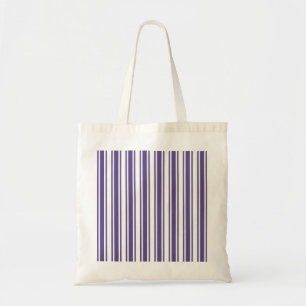 Ultra violet and white candy stripes tote bag