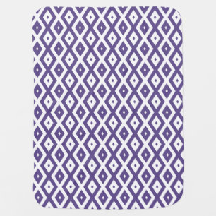 Ultra violet and white diamond pattern baby blanket