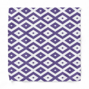 Ultra violet and white diamond pattern bandana