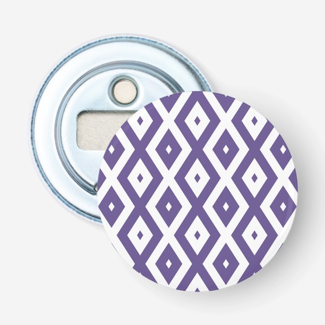 Ultra violet and white diamond pattern bottle opener (Front)