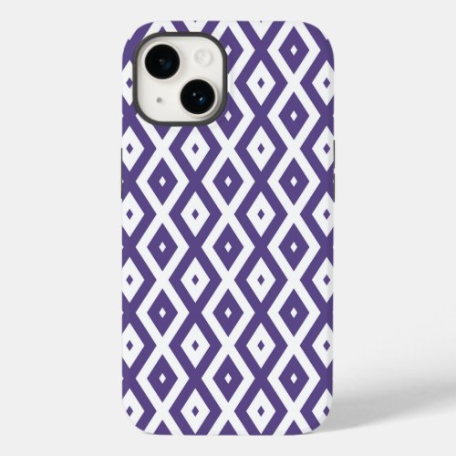Ultra violet and white diamond pattern Case_Mate iPhone 14 case