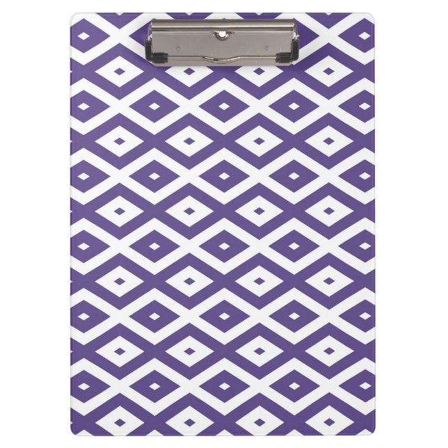 Ultra violet and white diamond pattern clipboard (Front)