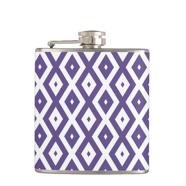 Ultra violet and white diamond pattern flask (Front)