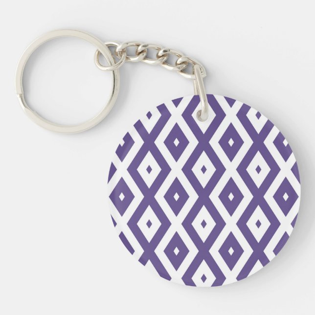 Ultra violet and white diamond pattern keychain (Front)
