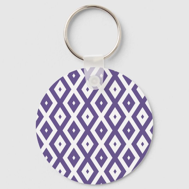 Ultra violet and white diamond pattern keychain (Front)