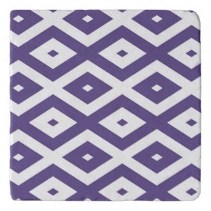 Ultra violet and white diamond pattern trivet