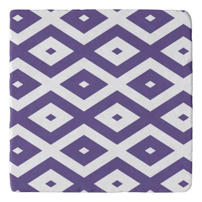 Ultra violet and white diamond pattern trivet (Front)