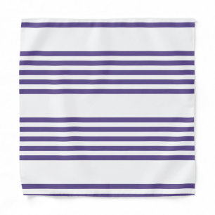 Ultra violet and white five stripe pattern bandana