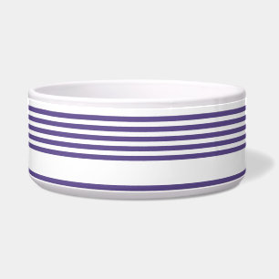 Ultra violet and white five stripe pattern bowl