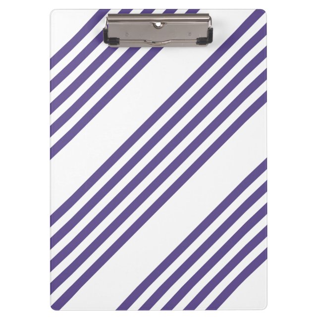 Ultra violet and white five stripe pattern clipboard (Front)
