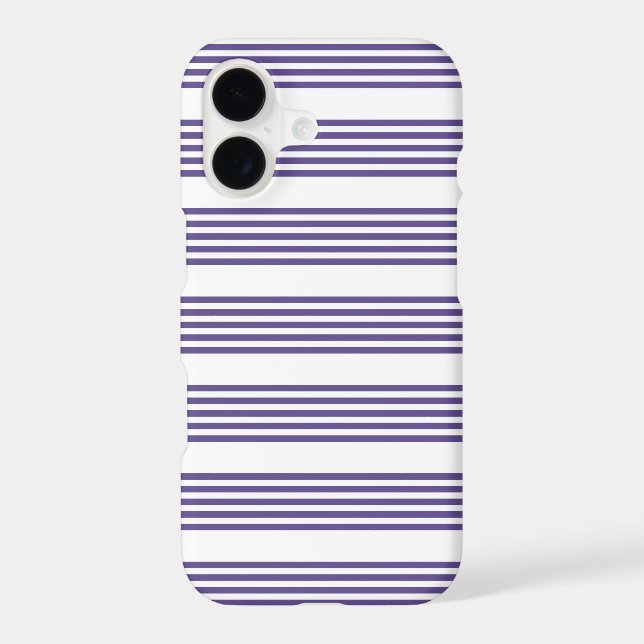 Ultra violet and white five stripe pattern iPhone case (Back)