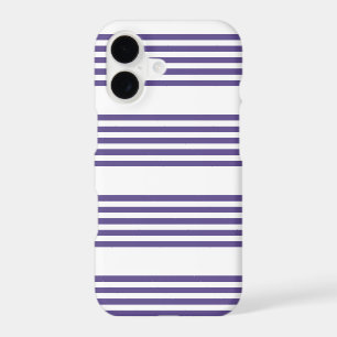 Ultra violet and white five stripe pattern iPhone 17 case