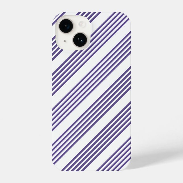Ultra violet and white five stripe pattern iPhone case (Back)
