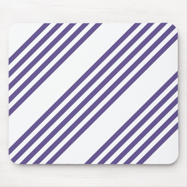 Ultra violet and white five stripe pattern mouse pad (Front)