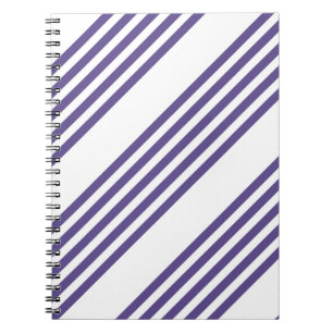 Ultra violet and white five stripe pattern notebook