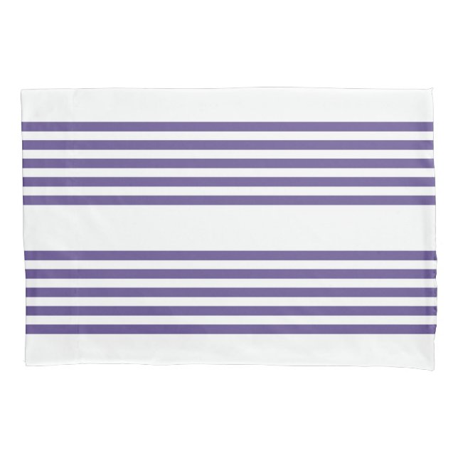 Ultra violet and white five stripe pattern pillow case (Front)