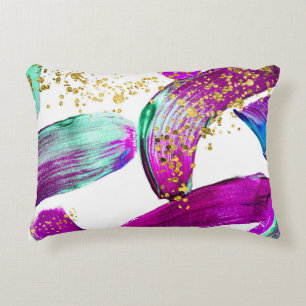 Ultra Violet Brush: Abstract Art Accent Pillow