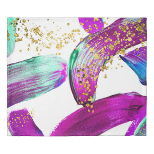 Ultra Violet Brush: Abstract Art Duvet Cover