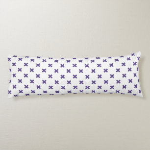 Ultra violet cross stitches on white body pillow