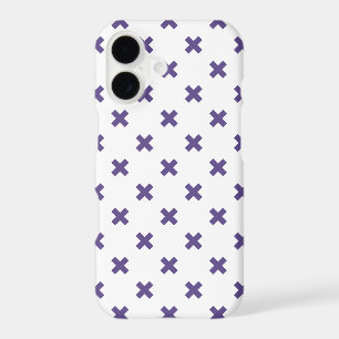 Ultra violet cross stitches on white iPhone 17 case