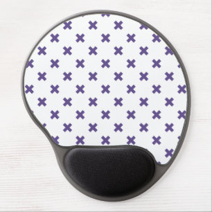 Ultra violet cross stitches on white gel mouse pad
