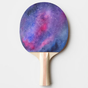 Ultra violet galaxy ping pong paddle