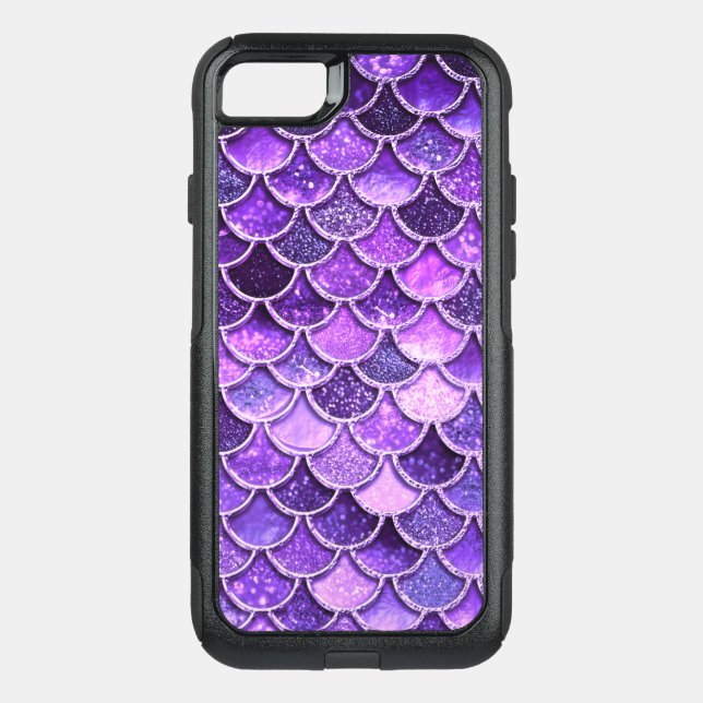 Ultra Violet Glitter Mermaid Scales Otterbox iPhone Case (Back)