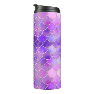 Ultra Violet & Gold Mermaid Scale Pattern