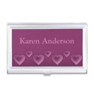 Ultra Violet Heart Image Personalized Business Card Case