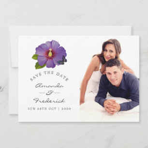 Ultra Violet Hibiscus Flower Wedding Save the Date