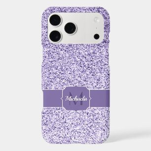 Ultra violet light purple glitter sparkle Monogram iPhone 17 Pro Max Case