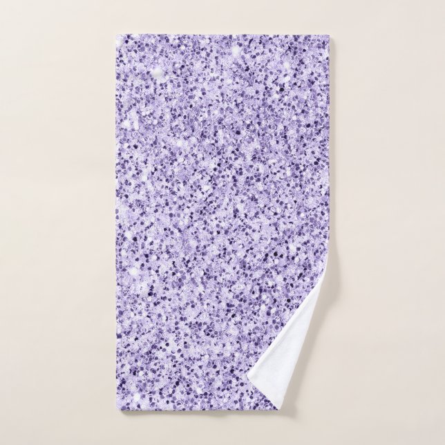 Ultra violet light purple glitter sparkles bath towel set (Hand Towel)