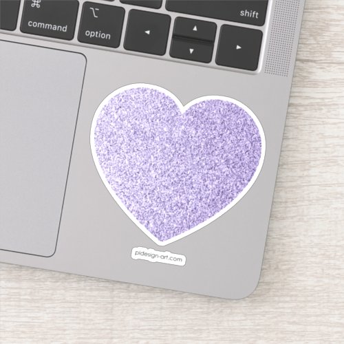 Ultra violet light purple glitter sparkles heart sticker