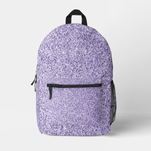 Ultra violet light purple glitter sparkles  printed backpack