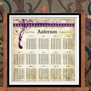 Ultra Violet Medieval Renaissance Seating Chart